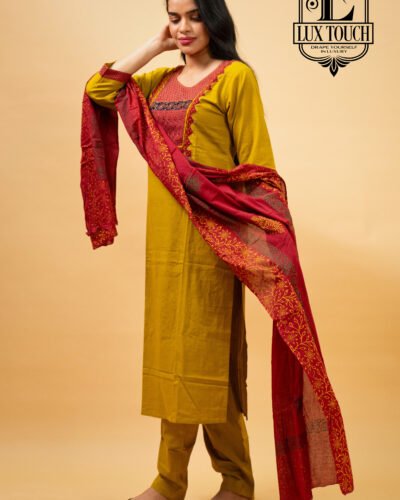 COTTON PRINTED SUIT SET WITH DUPATTA